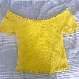 Yellow off shoulder top